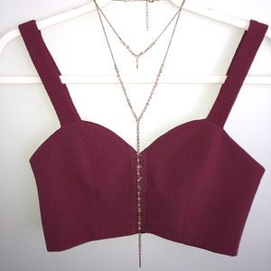 TOBI cropped clasp front top